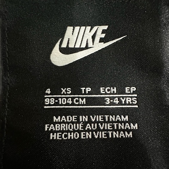 Nike Kids Jacket Black Fleece Lined 86C531 Size XS 3-4 y/o - Picture 10 of 10